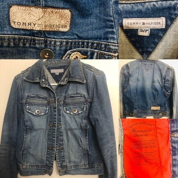 Vintage Tommy Hilfiger Cropped Denim Jacket Size S Unisex Y2K - Picture 6 of 6